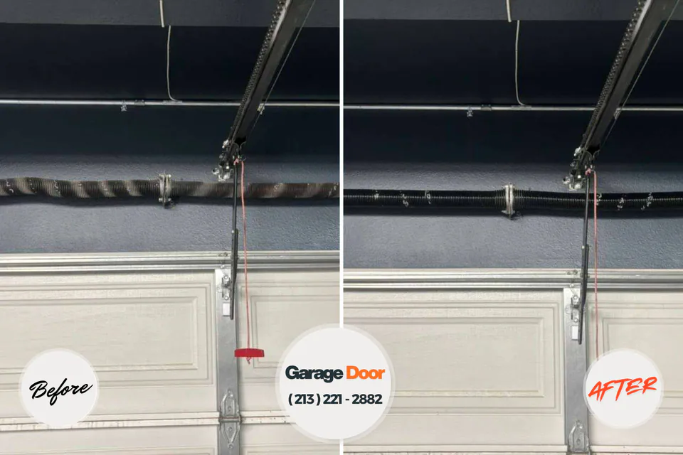 Before and after: garage door repair Cleveland Heights, OH